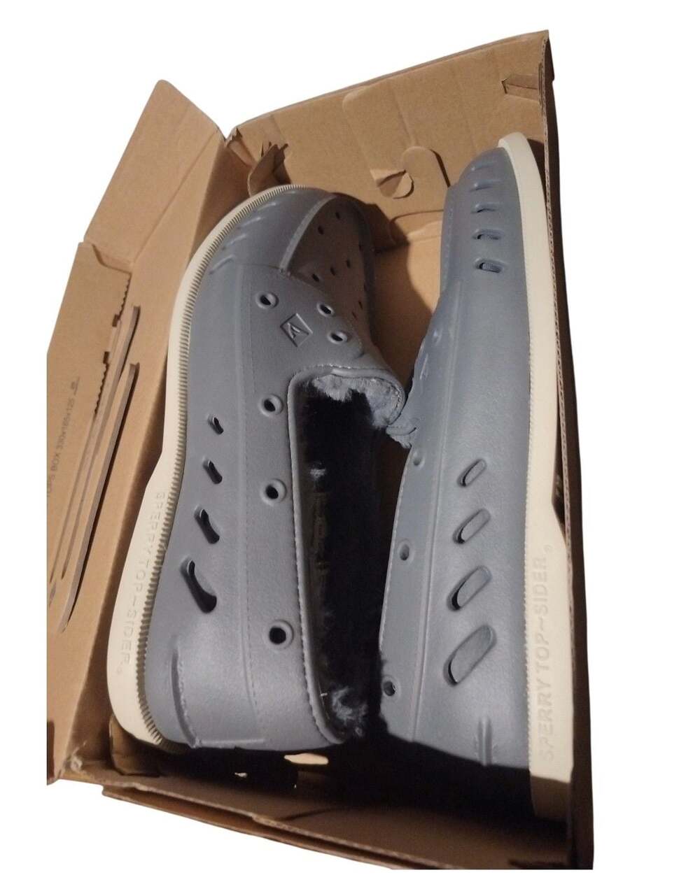 Sperry Authentic Original Float Cozy Boat Shoes Size 12 Grey